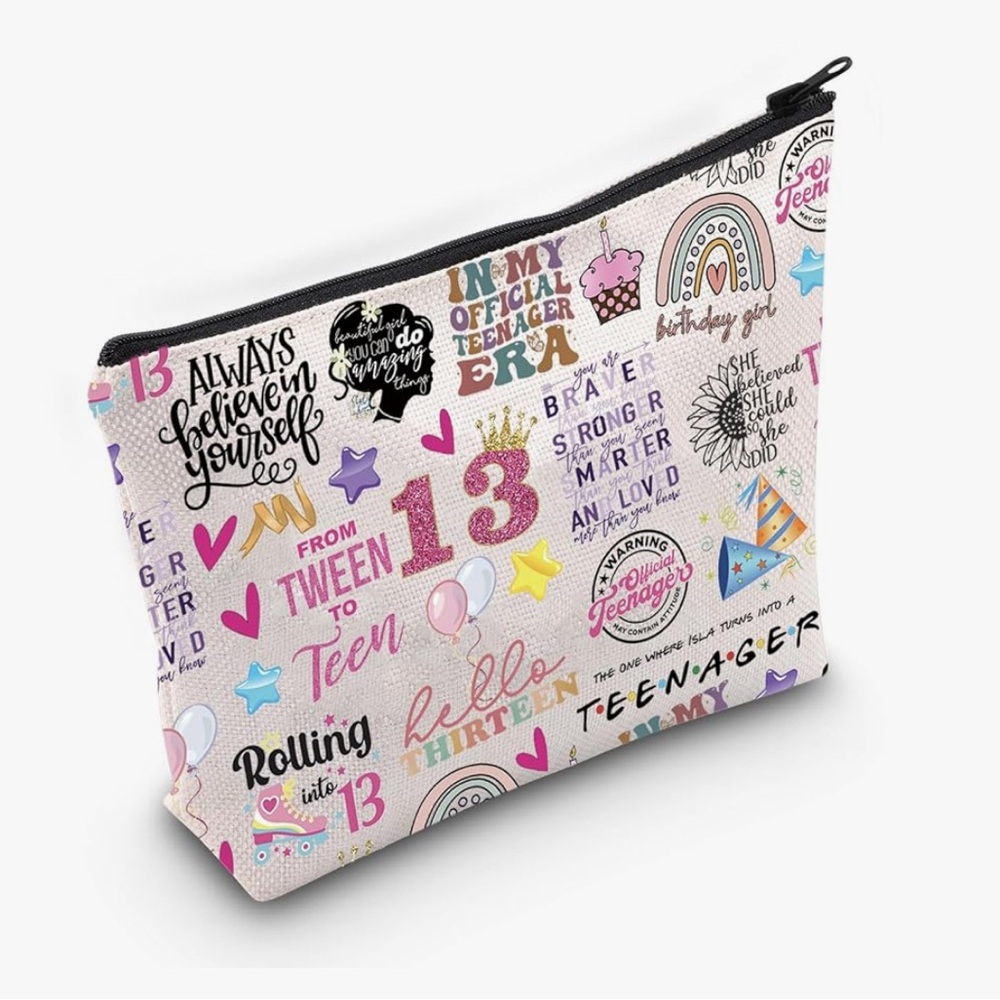 Thirteen Offical Teenager 13th Birthday Canvas Zipper Pouch Bag
